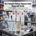 Kit Retus Vopsea Reparații Grele: Convertor Rugină + Primer + Vopsea (Cod Culoare) + Lac, 4x20ml, Custom Colors