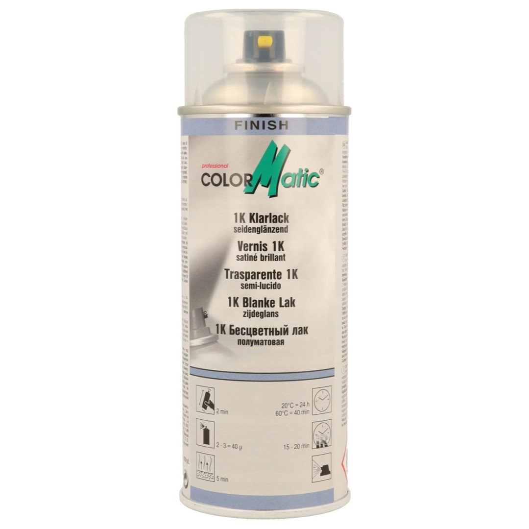 Lac transparent satinat 1K spray Colormatic 400 ml Lac transparent satinat 1K spray Colormatic 400 ml